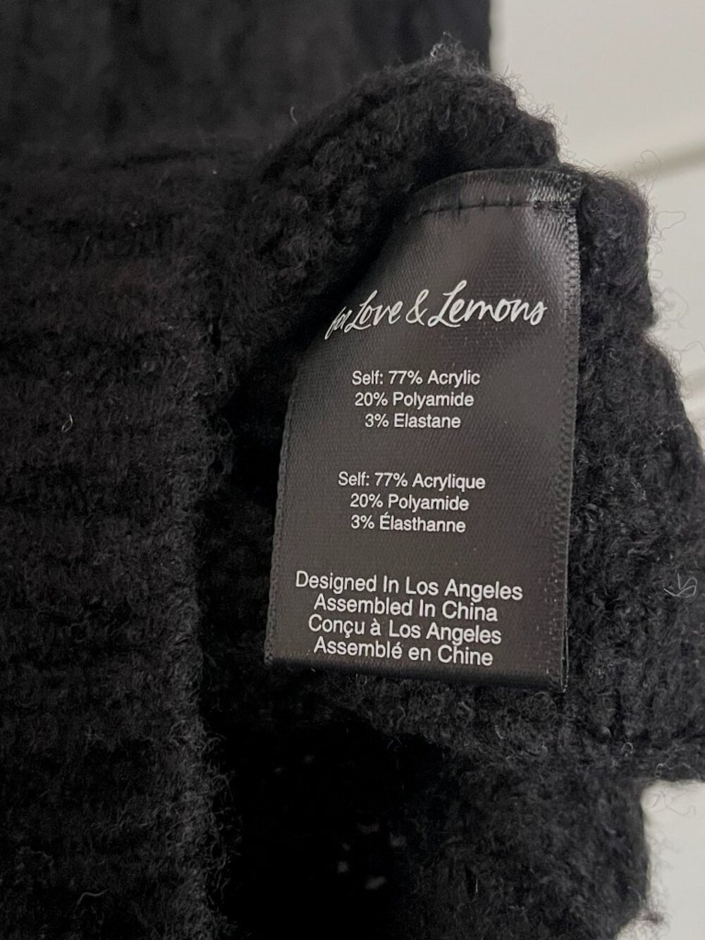 NWT For Love and Lemons Long Sleeve Billie Cardigan in Black Size M - Picture 9 of 10